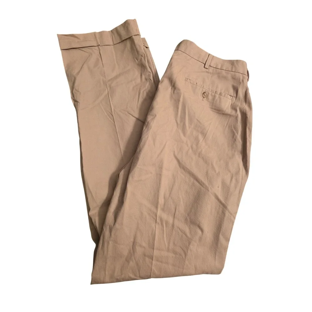 Vintage Polo Ralph Lauren Khaki Pleated Chino Pants Mens 35x34 Tan Old Money